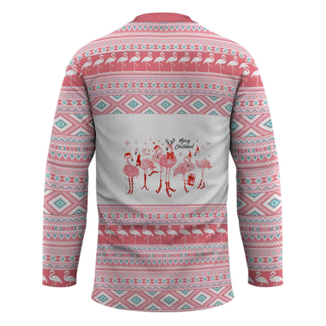 I'm Dreaming Of A Pink Christmas Flamingo Christmas Christmas Hockey Jersey Xmas Holiday Patterns - Wonder Print Shop