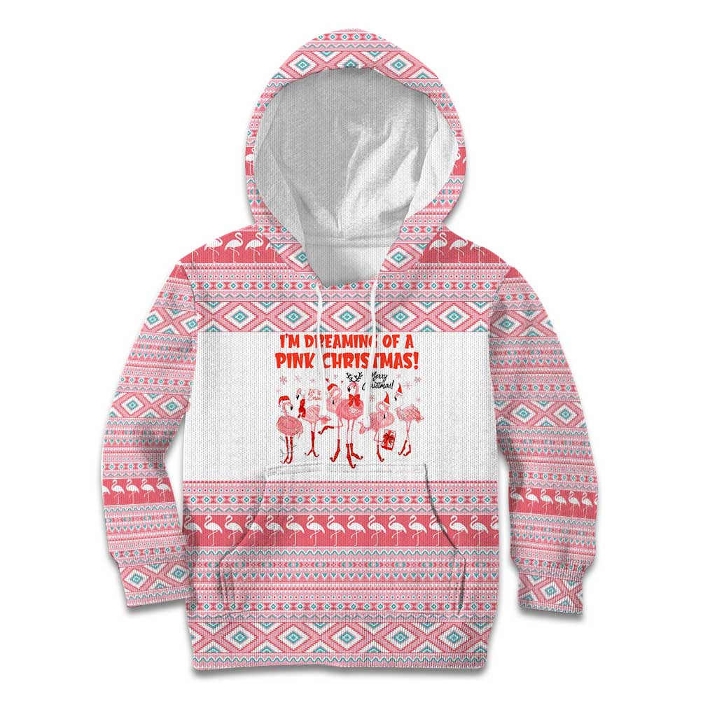 I'm Dreaming Of A Pink Christmas Flamingo Christmas Christmas Kid Hoodie Xmas Holiday Patterns - Wonder Print Shop