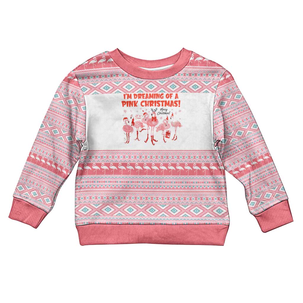 I'm Dreaming Of A Pink Christmas Flamingo Christmas Kid Ugly Christmas Sweater Xmas Holiday Patterns - Wonder Print Shop