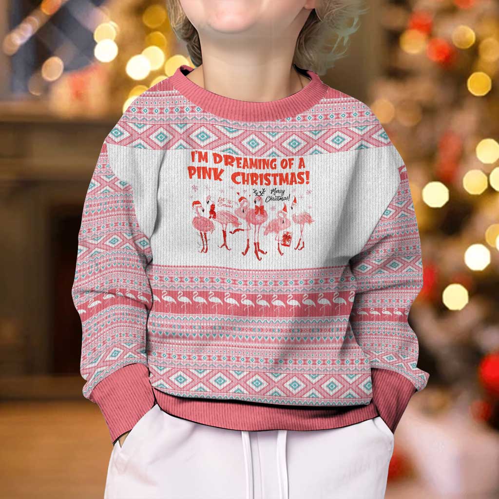 I'm Dreaming Of A Pink Christmas Flamingo Christmas Kid Ugly Christmas Sweater Xmas Holiday Patterns - Wonder Print Shop