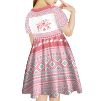 I'm Dreaming Of A Pink Christmas Flamingo Christmas Christmas Kid Short Sleeve Dress Xmas Holiday Patterns - Wonder Print Shop