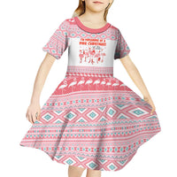I'm Dreaming Of A Pink Christmas Flamingo Christmas Christmas Kid Short Sleeve Dress Xmas Holiday Patterns - Wonder Print Shop
