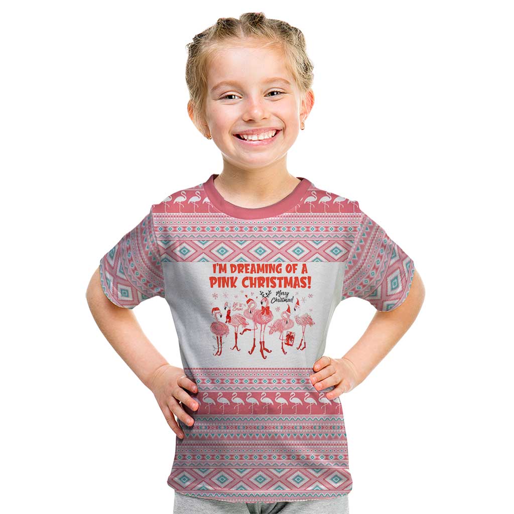 I'm Dreaming Of A Pink Christmas Flamingo Christmas Christmas Kid T Shirt Xmas Holiday Patterns - Wonder Print Shop