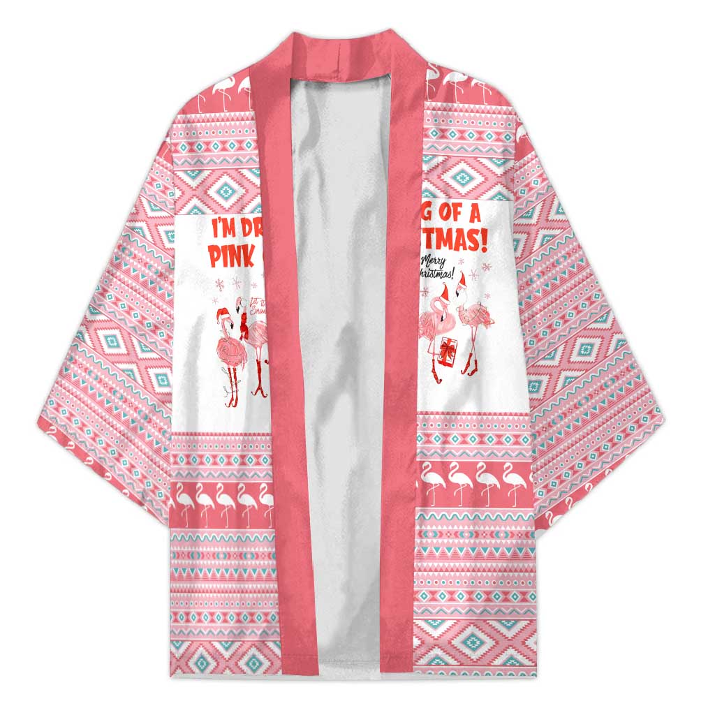 I'm Dreaming Of A Pink Christmas Flamingo Christmas Christmas Kimono Xmas Holiday Patterns - Wonder Print Shop