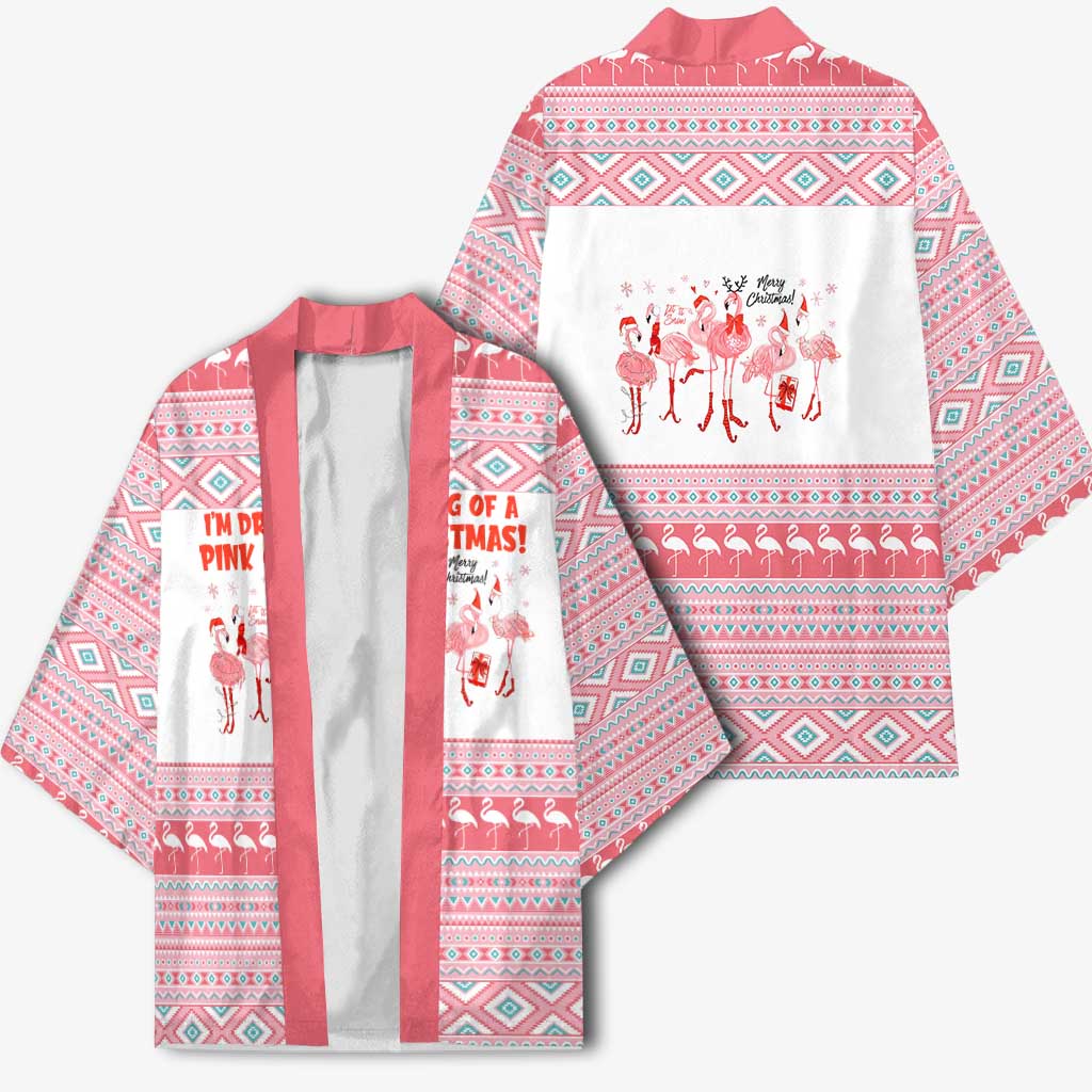 I'm Dreaming Of A Pink Christmas Flamingo Christmas Christmas Kimono Xmas Holiday Patterns - Wonder Print Shop