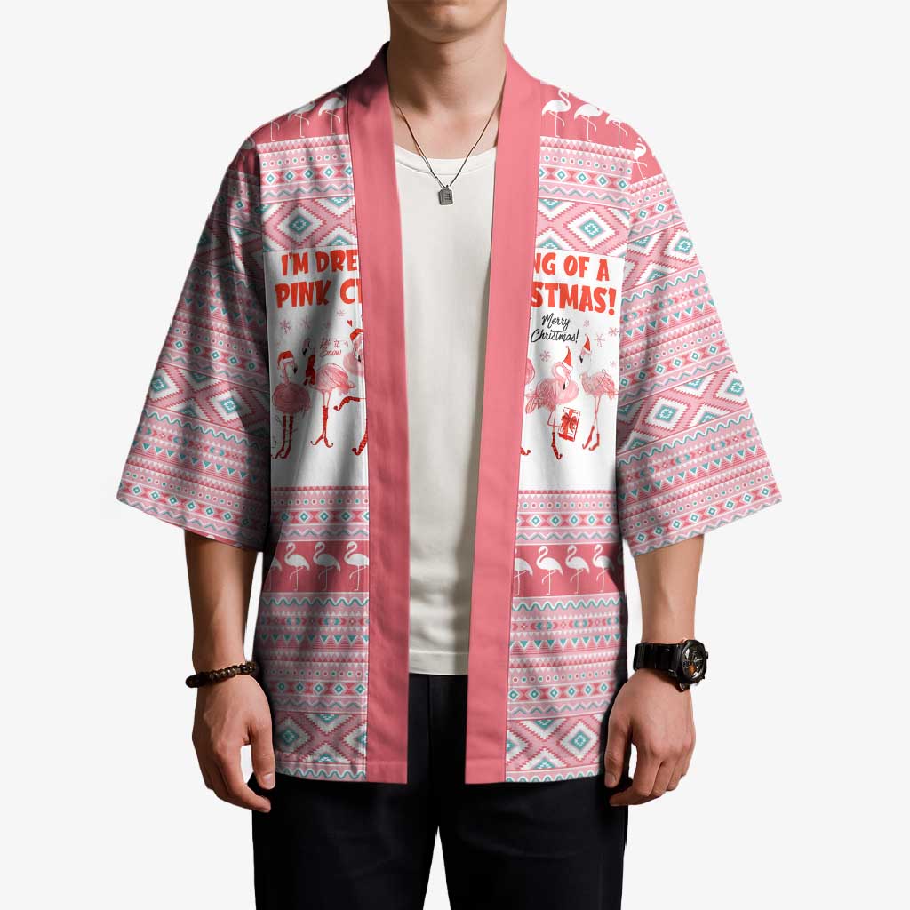 I'm Dreaming Of A Pink Christmas Flamingo Christmas Christmas Kimono Xmas Holiday Patterns - Wonder Print Shop