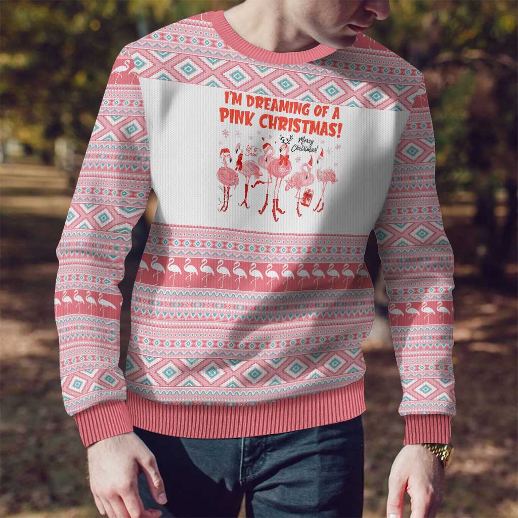 I'm Dreaming Of A Pink Christmas Flamingo Christmas Ugly Christmas Sweater Xmas Holiday Patterns - Wonder Print Shop