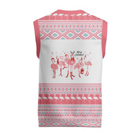 I'm Dreaming Of A Pink Christmas Flamingo Christmas Christmas Knitted V-Neck Vest Xmas Holiday Patterns - Wonder Print Shop