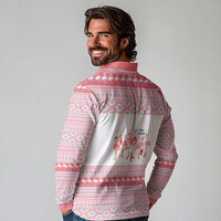 I'm Dreaming Of A Pink Christmas Flamingo Christmas Christmas Long Sleeve Polo Shirt Xmas Holiday Patterns - Wonder Print Shop
