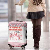 I'm Dreaming Of A Pink Christmas Flamingo Christmas Christmas Luggage Cover Xmas Holiday Patterns - Wonder Print Shop