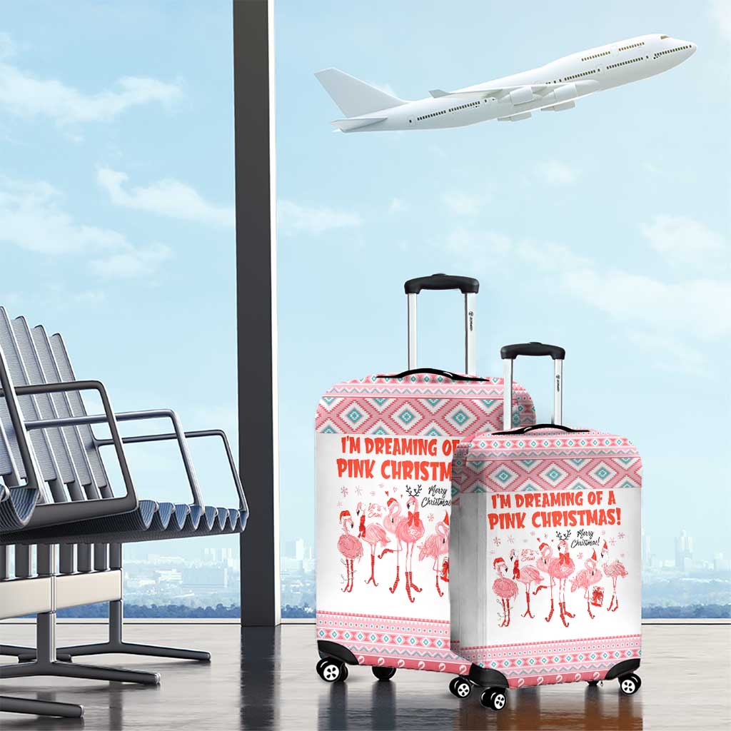 I'm Dreaming Of A Pink Christmas Flamingo Christmas Christmas Luggage Cover Xmas Holiday Patterns - Wonder Print Shop