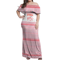 I'm Dreaming Of A Pink Christmas Flamingo Christmas Christmas Off Shoulder Maxi Dress Xmas Holiday Patterns - Wonder Print Shop