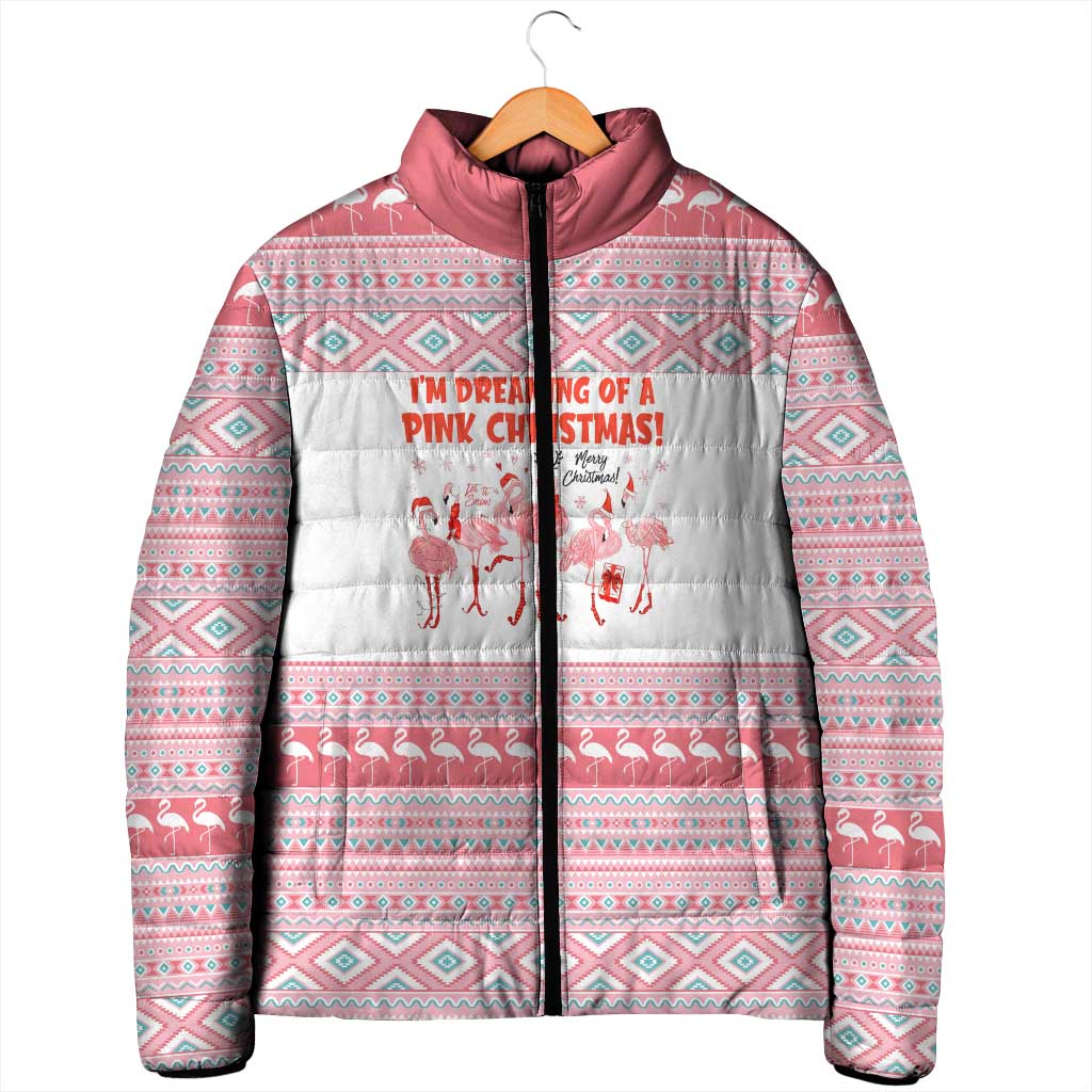 I'm Dreaming Of A Pink Christmas Flamingo Christmas Christmas Padded Jacket Xmas Holiday Patterns - Wonder Print Shop