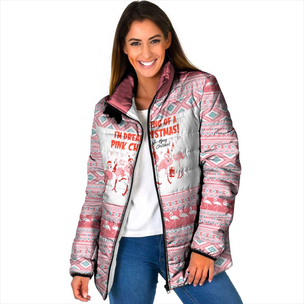I'm Dreaming Of A Pink Christmas Flamingo Christmas Christmas Padded Jacket Xmas Holiday Patterns - Wonder Print Shop