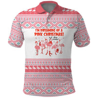 I'm Dreaming Of A Pink Christmas Flamingo Christmas Christmas Polo Shirt Xmas Holiday Patterns - Wonder Print Shop