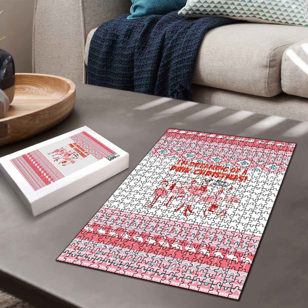 I'm Dreaming Of A Pink Christmas Flamingo Christmas Christmas Puzzle Xmas Holiday Patterns - Wonder Print Shop