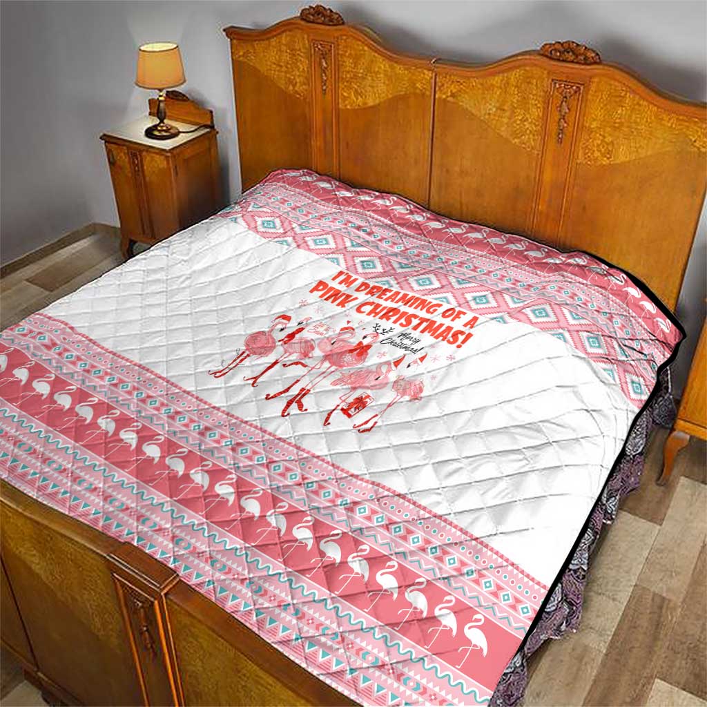 I'm Dreaming Of A Pink Christmas Flamingo Christmas Christmas Quilt Xmas Holiday Patterns - Wonder Print Shop