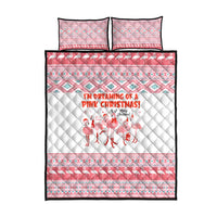 I'm Dreaming Of A Pink Christmas Flamingo Christmas Christmas Quilt Bed Set Xmas Holiday Patterns - Wonder Print Shop