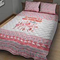 I'm Dreaming Of A Pink Christmas Flamingo Christmas Christmas Quilt Bed Set Xmas Holiday Patterns - Wonder Print Shop