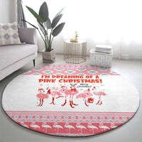 I'm Dreaming Of A Pink Christmas Flamingo Christmas Christmas Round Carpet Xmas Holiday Patterns - Wonder Print Shop