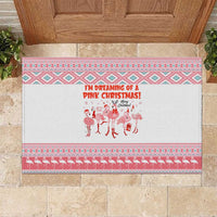 I'm Dreaming Of A Pink Christmas Flamingo Christmas Christmas Rubber Doormat Xmas Holiday Patterns - Wonder Print Shop