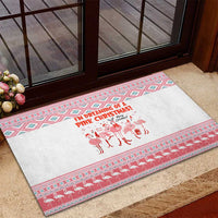 I'm Dreaming Of A Pink Christmas Flamingo Christmas Christmas Rubber Doormat Xmas Holiday Patterns - Wonder Print Shop