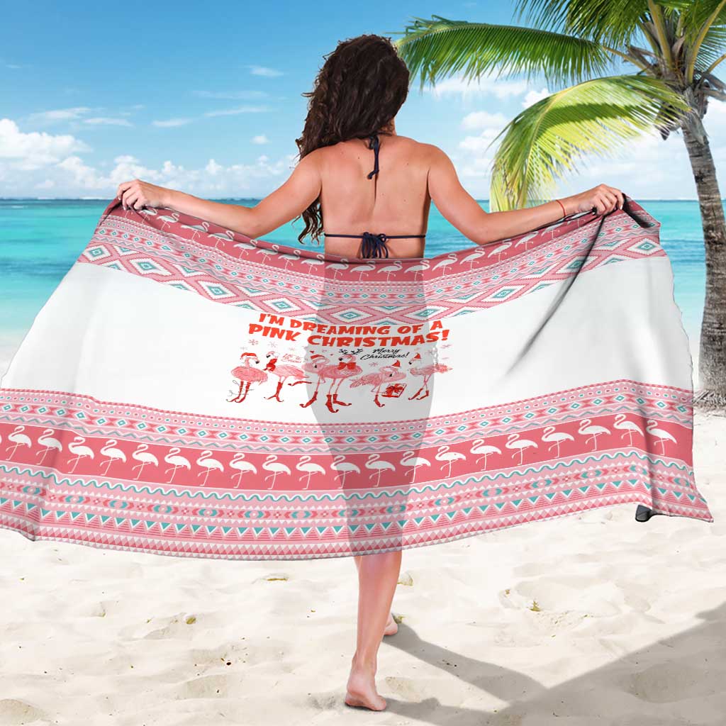 I'm Dreaming Of A Pink Christmas Flamingo Christmas Christmas Sarong Xmas Holiday Patterns - Wonder Print Shop