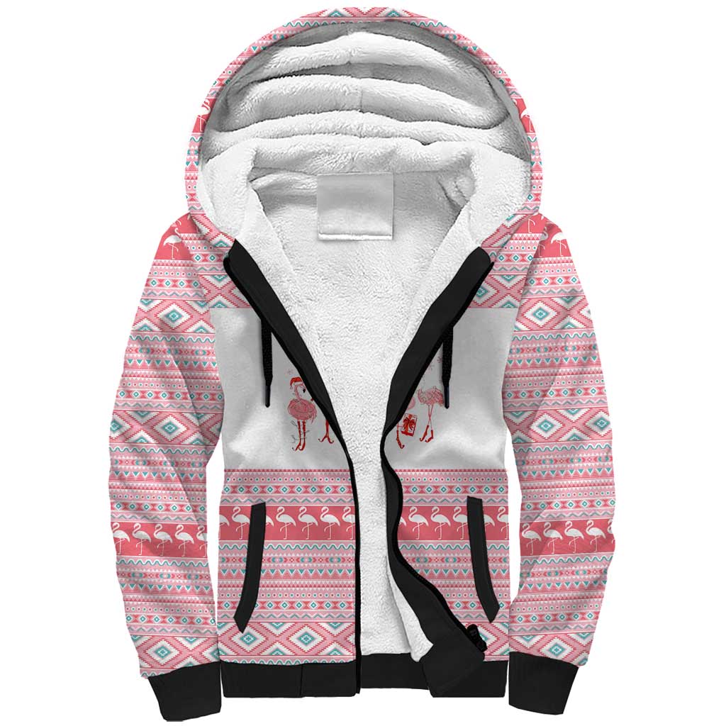 I'm Dreaming Of A Pink Christmas Flamingo Christmas Christmas Sherpa Hoodie Xmas Holiday Patterns - Wonder Print Shop