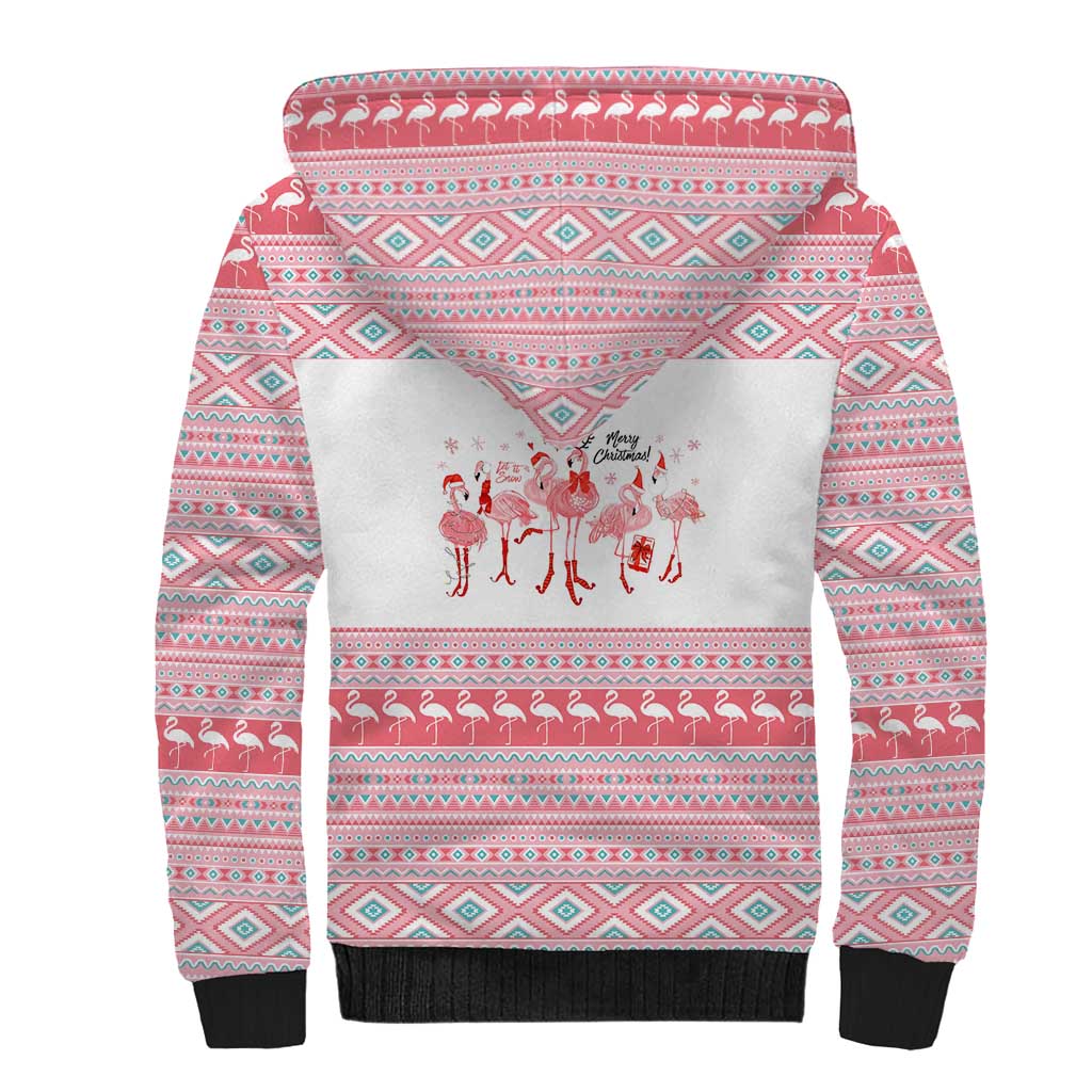 I'm Dreaming Of A Pink Christmas Flamingo Christmas Christmas Sherpa Hoodie Xmas Holiday Patterns - Wonder Print Shop