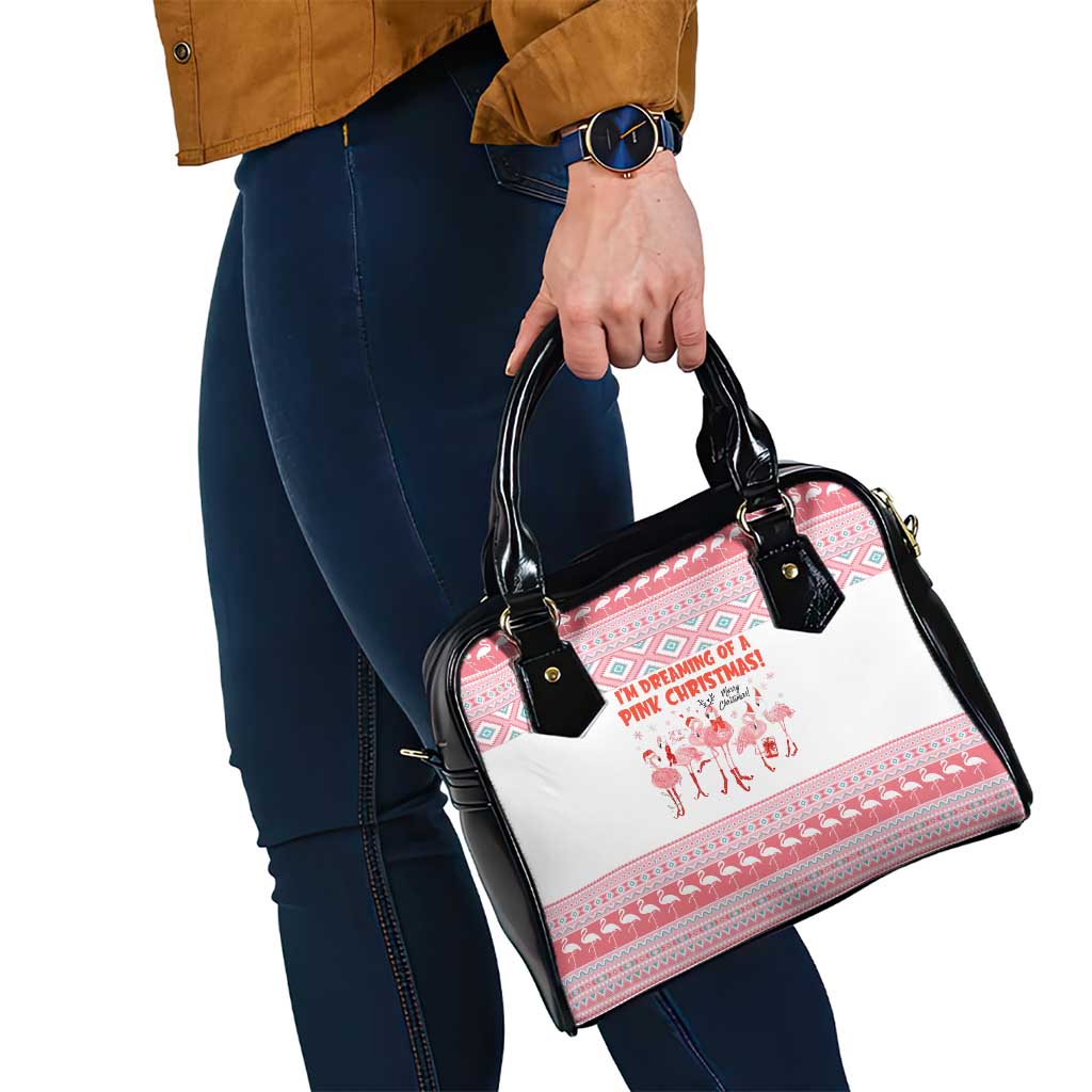 I'm Dreaming Of A Pink Christmas Flamingo Christmas Christmas Shoulder Handbag Xmas Holiday Patterns - Wonder Print Shop