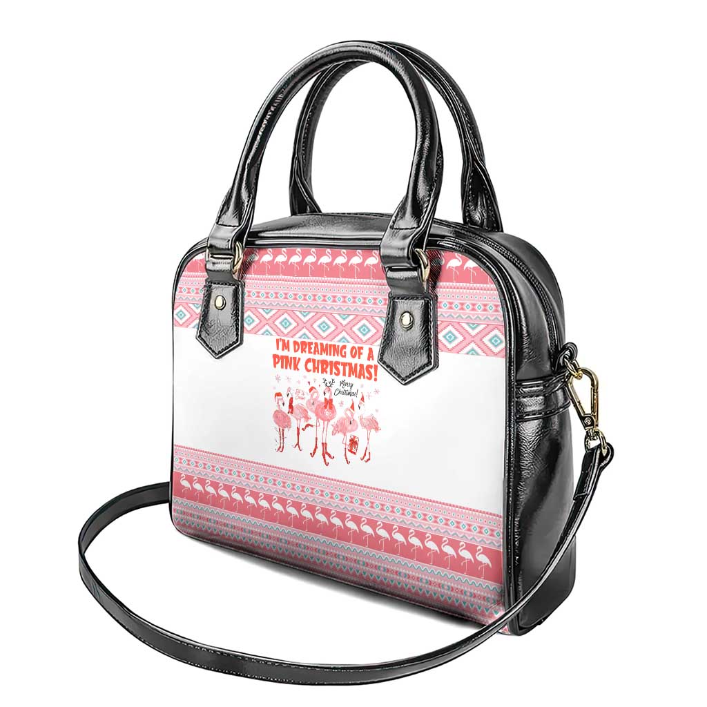 I'm Dreaming Of A Pink Christmas Flamingo Christmas Christmas Shoulder Handbag Xmas Holiday Patterns - Wonder Print Shop