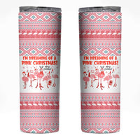 I'm Dreaming Of A Pink Christmas Flamingo Christmas Christmas Skinny Tumbler Xmas Holiday Patterns - Wonder Print Shop