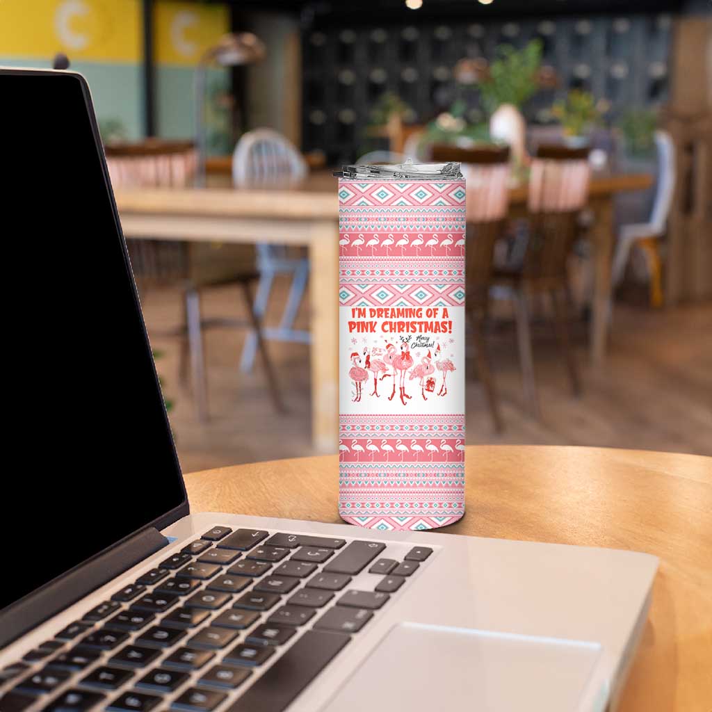 I'm Dreaming Of A Pink Christmas Flamingo Christmas Christmas Skinny Tumbler Xmas Holiday Patterns - Wonder Print Shop