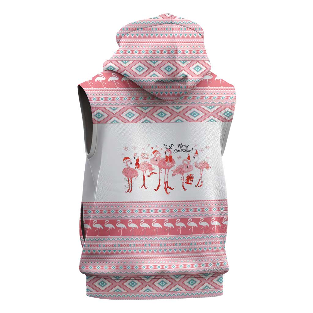 I'm Dreaming Of A Pink Christmas Flamingo Christmas Christmas Sleeveless Hoodie Xmas Holiday Patterns - Wonder Print Shop