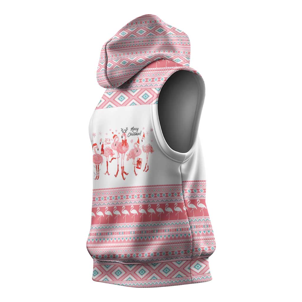I'm Dreaming Of A Pink Christmas Flamingo Christmas Christmas Sleeveless Hoodie Xmas Holiday Patterns - Wonder Print Shop