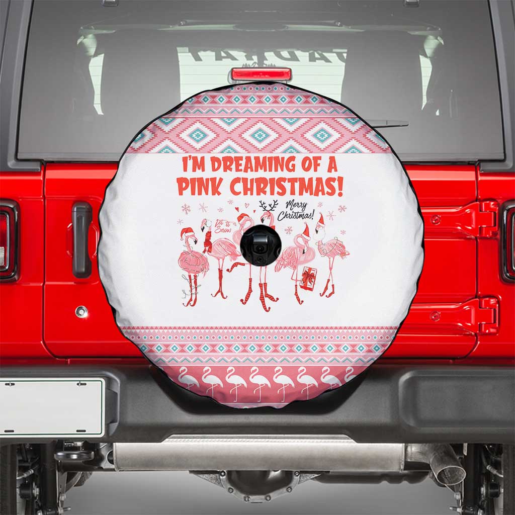 I'm Dreaming Of A Pink Christmas Flamingo Christmas Christmas Spare Tire Cover Xmas Holiday Patterns - Wonder Print Shop