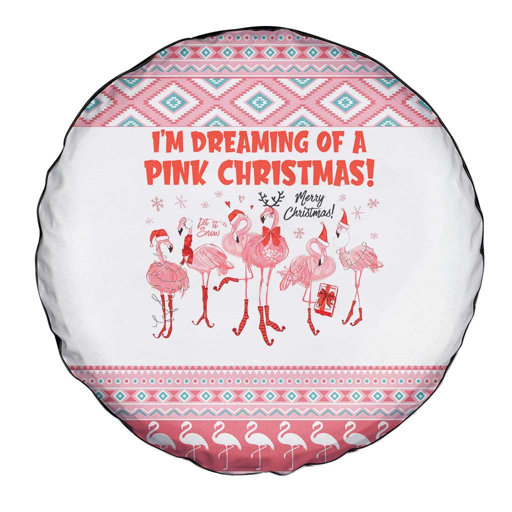 I'm Dreaming Of A Pink Christmas Flamingo Christmas Christmas Spare Tire Cover Xmas Holiday Patterns - Wonder Print Shop