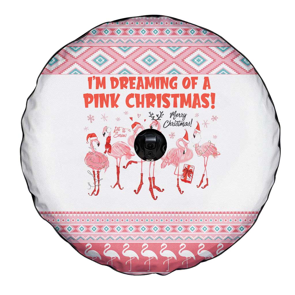 I'm Dreaming Of A Pink Christmas Flamingo Christmas Christmas Spare Tire Cover Xmas Holiday Patterns - Wonder Print Shop