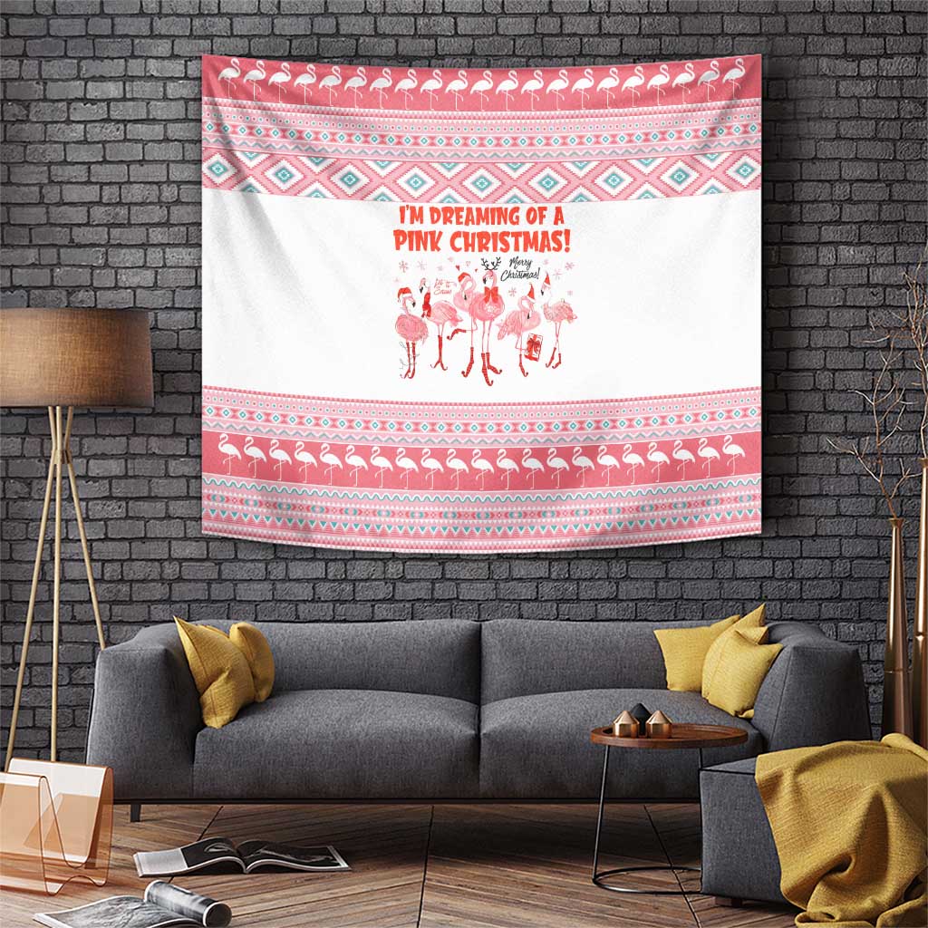 I'm Dreaming Of A Pink Christmas Flamingo Christmas Christmas Tapestry Xmas Holiday Patterns - Wonder Print Shop