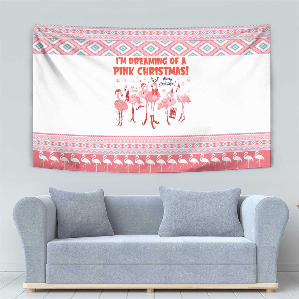 I'm Dreaming Of A Pink Christmas Flamingo Christmas Christmas Tapestry Xmas Holiday Patterns - Wonder Print Shop