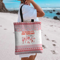 I'm Dreaming Of A Pink Christmas Flamingo Christmas Christmas Tote Bag Xmas Holiday Patterns - Wonder Print Shop