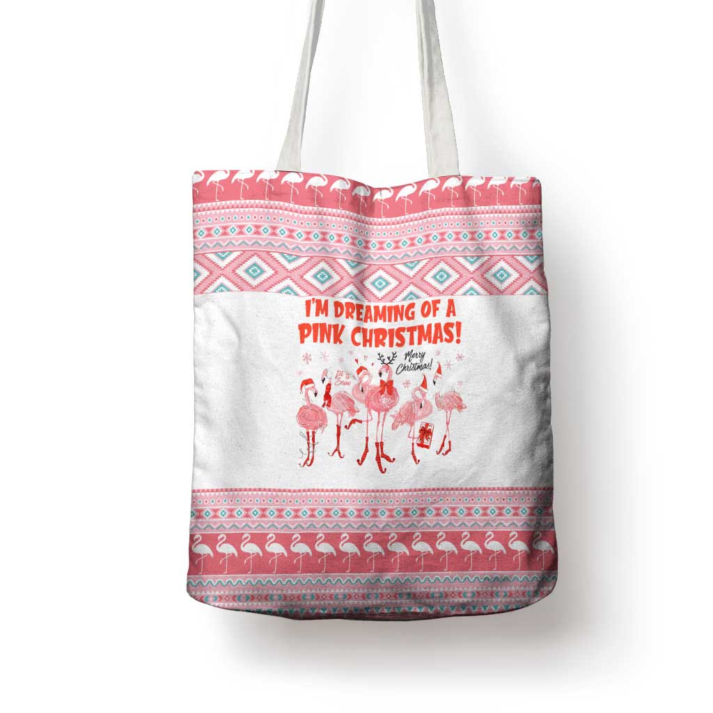 I'm Dreaming Of A Pink Christmas Flamingo Christmas Christmas Tote Bag Xmas Holiday Patterns - Wonder Print Shop