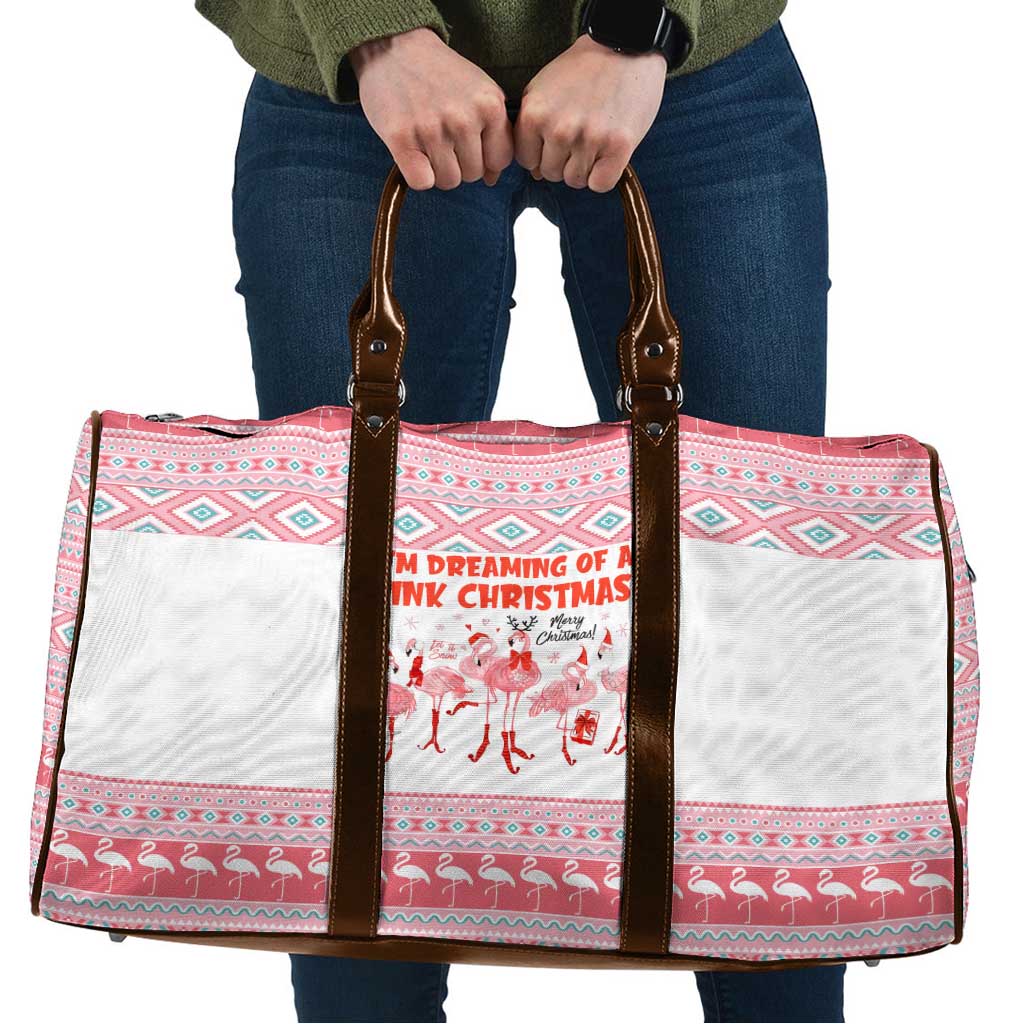I'm Dreaming Of A Pink Christmas Flamingo Christmas Christmas Travel Bag Xmas Holiday Patterns - Wonder Print Shop