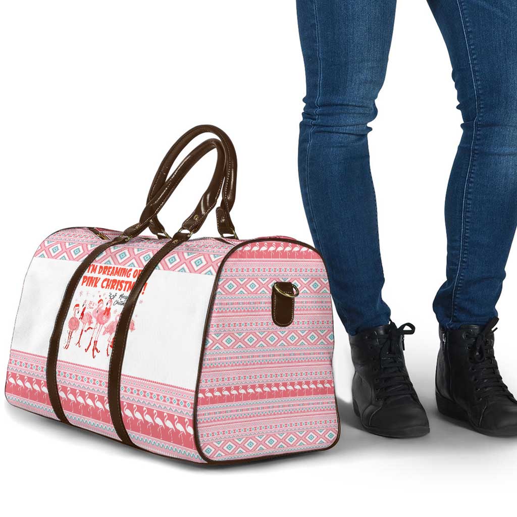 I'm Dreaming Of A Pink Christmas Flamingo Christmas Christmas Travel Bag Xmas Holiday Patterns - Wonder Print Shop