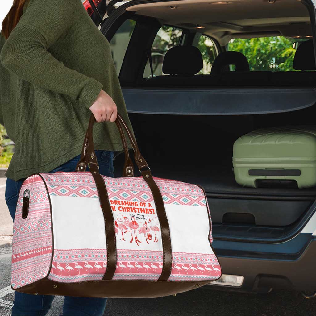 I'm Dreaming Of A Pink Christmas Flamingo Christmas Christmas Travel Bag Xmas Holiday Patterns - Wonder Print Shop