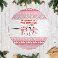 I'm Dreaming Of A Pink Christmas Flamingo Christmas Tree Skirt Xmas Holiday Patterns - Wonder Print Shop