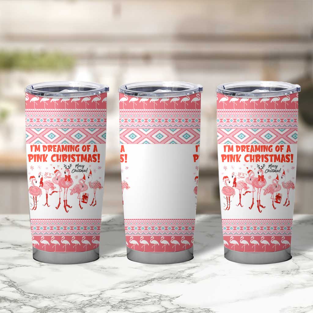 I'm Dreaming Of A Pink Christmas Flamingo Christmas Christmas Tumbler Cup Xmas Holiday Patterns - Wonder Print Shop