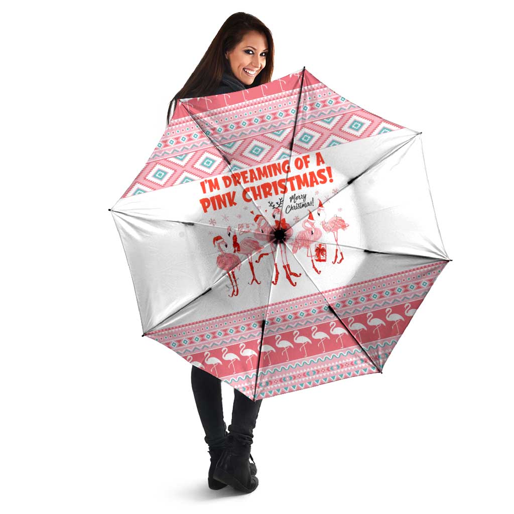 I'm Dreaming Of A Pink Christmas Flamingo Christmas Christmas Umbrella Xmas Holiday Patterns - Wonder Print Shop