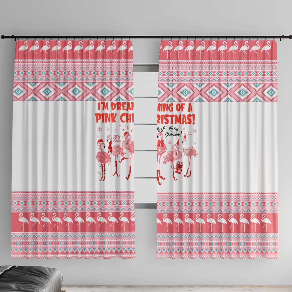 I'm Dreaming Of A Pink Christmas Flamingo Christmas Christmas Window Curtain Xmas Holiday Patterns - Wonder Print Shop