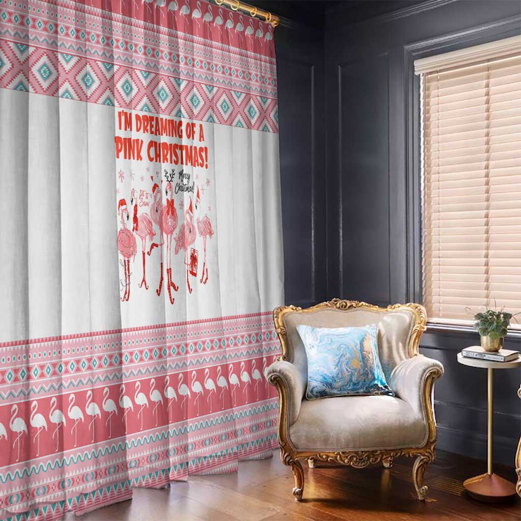 I'm Dreaming Of A Pink Christmas Flamingo Christmas Christmas Window Curtain Xmas Holiday Patterns - Wonder Print Shop
